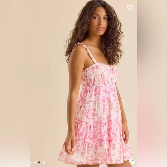 Altar'd State Pink Floral Ruffle-Strap Mini Dress - Picture 3 of 7